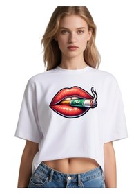 Resim Ogc Dudak Oversize Unisex T-shirt Beyaz 