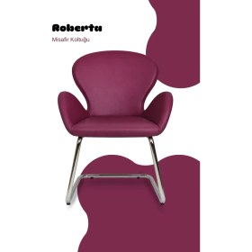 Resim Bürocci Roberta Misafir Koltuğu - Mor Deri - 2069J0124 