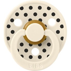 Resim Bibs Studio Polka Small Kauçuk Emzik - Ivory Black 0-6 Ay 
