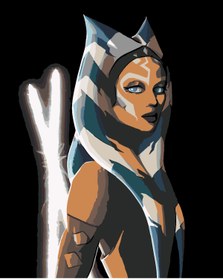 Resim wombhobby ashoka 3 starwars Sayılarla Boyama Seti 80X100 Cm Çerçevesiz RULO ( Kasnaksız ) 