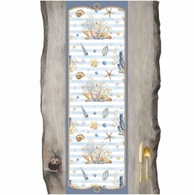 Resim Deniz Canlıları Krem Mavi Desen Ranır - Runner 