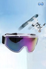 Resim Badem10 Kayak Gözlüğü Antifog Ventilli Uv Korumalı Güneş Kar Gözlük Gökkuşağı Snowboard Glasses Sporu 