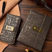 Resim 1 Adet Vintage Şifreli Defter Kilitli Kodlama Kilidi Kitabı, İş ve Çalışma Günlüğü için 200 Sayfa 