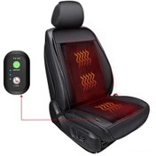 Resim Symbee Oto Isıtıcı Koltuk Yastığı Kışlık 12v Evrensel Sıcaklıklı Siyah Dayanıklı Kompakt Araç Koltuk Döşemi 
