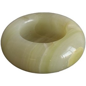 Resim Özgün Tasarımlı Doğal Oniks Taş Kül Tablası Açık Yeşil 7,62cm. 