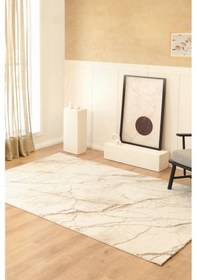 Resim Kaşmir Halı 7/24 Sahara Blanca Bej 160x230 CM Salon Mutfak Halısı Kilim 