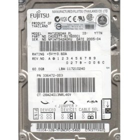 Resim Fujıtsu 60 GB HDD 2.5" 8mb 5400 Rpm MHT2060AH Ide Hard Disk Drive For Laptop HDD Refrubıshed 