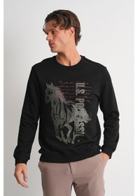 Resim Alexander Gardi Alexandergardı Bisiklet Yaka Baskılı Sweatshirt Siyah 