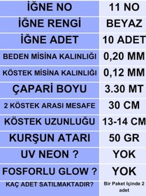 Resim Ea genset İstavrit Çaparisi 20x12 11 No 10 Beyaz İğneli 2li Paket 