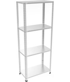 Resim Çelikrafburada 4 Katlı Çelik Galvaniz Arşiv Rafı Depo Rafı Kiler Rafı 31x75x200 Dx51 Kalite Gümüş 