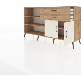 Resim Hyperion Konsol 3 Raflı 2 Çekmeceli 2 Kapaklı 176x44x99 Çam-aytaş Çam-aytaşı/çam 