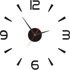 Resim Kendin Yap Duvar Saati 40CM Küçük Siyah Modern Basit Avrupa Tarzı Sessiz Akrilik Çerçevesiz Kendin Yap 3D Duvar Saati (Yurt Dışından) 