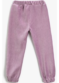 Resim Koton Fitilli Kadife Jogger Eşofman Altı Lila 3wkg40054ak 3WKG40054AK353 Lila 