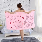 Resim Kadınlar için Yumuşak Kalın Mikrofiber Sarma - Kalp ve Kurdele Desenli, Hızlı Kuruyan, Emici, Duş, Spa ve Ev Giyimi için Hafif, Modern Tasarım, Dayanıklı Kumaş 