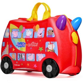 Resim Trunki Peppa Pig Party Bus Binilen ve Sürülen Çocuk Bavulu 