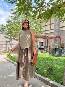 Resim Fiona Etekli Premium Takım Haki - L 