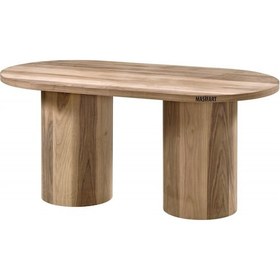 Resim Masifart Anima 160 Lık Ceviz Silindir Oval Masa Cilasız Ham Ham 