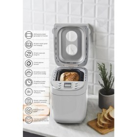 Resim Bake Xl Yoğurma, Reçel, Yoğurt, Ekmek Yapma Makinesi Beyaz, 1500 G, 45 Farklı Tarifli Kitapçık 