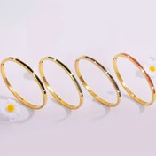 Resim 1 adet Şık Paslanmaz Çelik Bileklik Çok Renkli Rhinestones ile - Moda 18K Altın Kaplama Aksesuar, Partiler, Günlük Giyim ve Sevgililer Günü Hediye için İdeal, Günlük Aksesuar|Şık Bileklik|Altın Tonlu Finis 