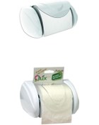 Resim Qlüx L-377 Aqua Wc Kağıtlık Beyaz Kapaklı Tuvalet Kağıtlığı Şeffaf Yapışkanlı Tuvalet Kağıtlığı Aparatı 