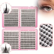 Resim 460 Küme DIY Sahte Kirpik 2 Saç Tipinde, 10-16Mm Kendinden Aşılanmış Kirpikler Karışık Uzunluklarda, Kıvrık Komik Kirpikler, Yeniden Kullanılabilir 
