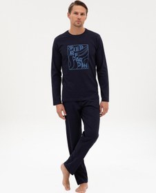 Resim Pierre Cardin Erkek Lacivert Pijama Takım 50322653-200 Lacivert 
