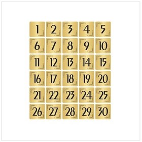 Resim Metal Kapı Masa Dolap Numarası Levha 7x7cm Altın Renk 30 Adet 1 30 