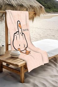 Resim Dijital Baskı Plaj Deniz Havlusu Ördek Desenli Peştamal HVL0134 