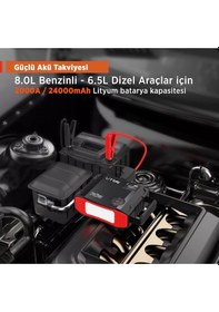 Resim Utrai Jstar 5 24000 mAh 2000A Jump Starter + Lastik Şişirme Pompası Taşınabilir Akü Takviye Cihazı Seti 