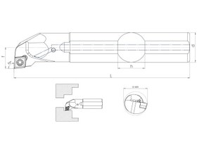 Resim S Sistem - ISO E-SCLCR/L 95°SET İç Çap Torna Kalemi 