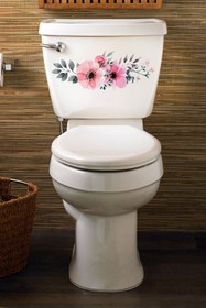 Resim Tilki Dünyası Renkli Çiçekler Klozet Kapağı ve Banyo Sticker 