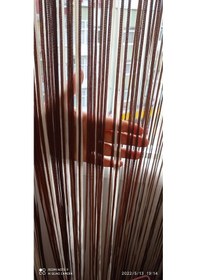 Resim İp Model Kahverengi Renk İp Perde 180 Cm En 280 Cm Boy 2 Mm Şeritler Halinde Hazır İp Perde Kahve Rengi 