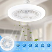 Resim Uzaktan Kumandalı Akıllı Tavan Vantilatörü ve Işık, Çok Fonksiyonlu E26/E27 Soketli, Ayarlanabilir Aydınlatma ve Fan, Basit Tasarım, Kolay Kurulum, Banyo, Yatak Odası, Çalışma Odası, Oturma Odası ve LED Işıklı Akvaryum İçin Uygun 