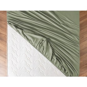 Resim Madame Coco Ciel Tek Kişilik %100 Pamuk Lastikli Saten Çarşaf - Haki 8684427179659 Çok Renkli 