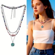 Resim 3 Adet El Yapımı Yunus Kolye Seti | Bohem Plaj Takısı, Pembe Seramik Balık ve Renkli Cam Boncuklar | Kadınlar İçin Yaz Tatili Hediyesi, Hipalerjenik Paslanmaz Çelik Zincir 