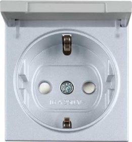 Resim Viko Artline Novella 92605012 Gümüş Kapaklı Çerçevesiz Topraklı Priz 