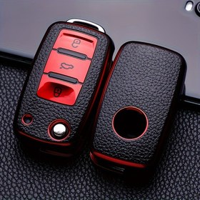 Resim For Volkswagen Araba Anahtar Kılıfı için, TPU Deri Dokulu Anahtar Kılıfı, Passat, Jetta, Lami, Tiguan, Santana, Jetta, POLO ile Uyumlu, Yeni Moda, Noel Yılbaşı Hediyesi, Alman Modeli 