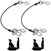Resim Aubyhe Köpekler İçin Metal Dayanıklı Kuşanmaz Araba Emniyet Kemeri - 2 Adet Siyah 4mm X 40cm Büyük-orta Boy 