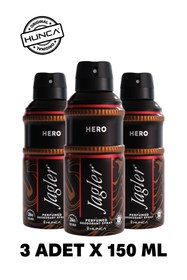 Resim Jagler Hero Erkek Edt Parfüm 90 ml & Deodorant 3*150 ml Avantajlı Set, Roll On Hediyeli 