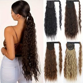 Resim Kadınlar için lüks 55.88-86.36 cm Kıvırcık Dalga Klipsi Saç Uzatmaları - Yüksek Sıcaklık Fiberi, Sentetik Sarma Kıvırcıkları, Anında Hacim ve Şarap, Dayanıklı Yapışmaz Tasarım, Nefes Alabilen Ağı - Kadınlar ve Kızlar için Çok Yönlü Stil 