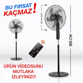 Resim Teba 18 Inch Uzaktan Kumandalı Zaman Ayarlı Salınımlı Ayaklı Vantilatör 