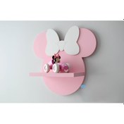 Resim Dfn Wood Minnie Mouse Şekilli Raf Kitaplık Duvar Rafı Çocuk Odası Raf 