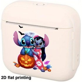 Resim Honeybeeshop Disney Stitch Mini Termal Yazıcı Mor Usb Şarj Taşınabilir Kablosuz Fotoğraf Baskı Mor 