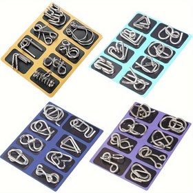 Resim 16 Parça/Set, Metal Bulmaca Oyun Seti, açık hava oyunları & etkinlikleri için Puzzle Halka Oyunu Sihirli Halka Malzemeleri Parti Oyunu 