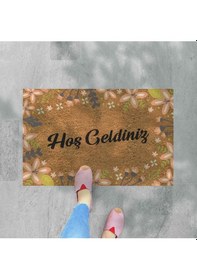 Resim Hoş Geldiniz Yazılır Temalı Kedili Dekoratif Dış Kapı Önü Ve Iç Mekan Paspası 