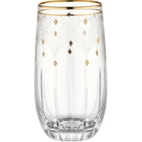 Resim Decorium Camellia 24 Ayar Altın Yaldızlı 500 ml 6 Parça Cam Meşrubat Bardağı 9-01010013 