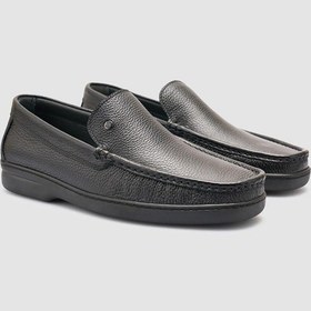 Resim Cabani Milan %100 Hakiki Deri Siyah Dikiş Detaylı Loafer Ayakkabı 