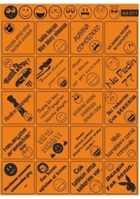 Resim A4 Sticker 011 Tek Paket Çoklu Sticker Siyah 
