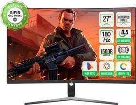 Resim Gamepower Vivid T50 27'' Curved RGB 180Hz 0.5ms FHD 1500R Curved 2x2W Speaker VA Gaming Monitör (Sıfır Ölü Piksel Garantili) 