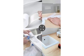 Resim Banyo Küvet Mutfak Lavabo Beyaz Su Sızdırmaz Bant Su Geçirmez Kenar Bandı Sızdırmazlık Tamir 